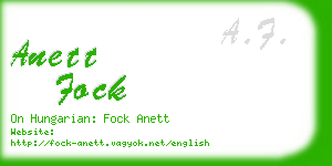 anett fock business card